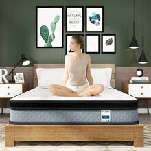 14 Inch King Mattress in a Box Memory Foam Mattress Pocket Springs Motion Isolation Pressure Relief Supportive Hybrid - 藍色 - 查看 1