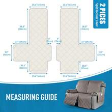 1/2/3 Seat Waterproof Recliner Sofa Cover, Non Slip Recliner Chair Covers, Washable Reclining Couch Cover Outdoor Cushion Covers Garden Furniture Protector With Elastic Straps Pocket For Pets, Cats, Dogs Khaki - 卡其色 - 查看 10
