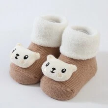 3對/包卡通地板設計嬰兒襪子,帶有3d動物玩具,適用於兒童 - 卡其色 - 查看 10