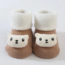 3對/包卡通地板設計嬰兒襪子,帶有3d動物玩具,適用於兒童 - 卡其色 - 查看 9