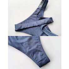 Love's Secret Thong Panty Bikini Rhinestone Panty - Blue - View 7