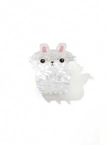 1pc女性休閒可愛亞克力卡通兔髮卡