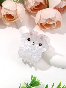 1pc女性休閒可愛亞克力卡通兔髮卡