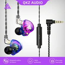 原裝qkz Ak6 Pro 可拆式有線耳機,動圈式帶麥克風,銅音圈驅動,hifi低音炮耳機,適用於運動、音樂、遊戲耳機 - 紫色 - 查看 13