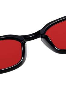 SHEEN KELLY 1 件男士红色框架铆钉时尚眼镜，适合户外旅行、节日礼物、夏季海滩度假、户外、旅行的男士礼物 - 酒紅色 - 查看 7