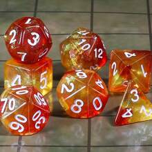 7pcs Polyhedral Dice Set With Dice Bag, Suitable For Role-Playing Tabletop Games, Parties, Gatherings, Entertainment Games, Boardgame Dice Gift - Champagne - View 3