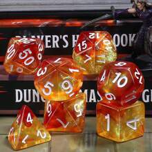 7pcs Polyhedral Dice Set With Dice Bag, Suitable For Role-Playing Tabletop Games, Parties, Gatherings, Entertainment Games, Boardgame Dice Gift - Champagne - View 7