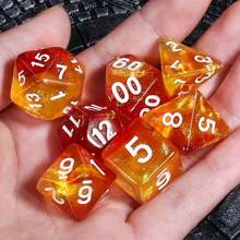 7pcs Polyhedral Dice Set With Dice Bag, Suitable For Role-Playing Tabletop Games, Parties, Gatherings, Entertainment Games, Boardgame Dice Gift - Champagne - View 8