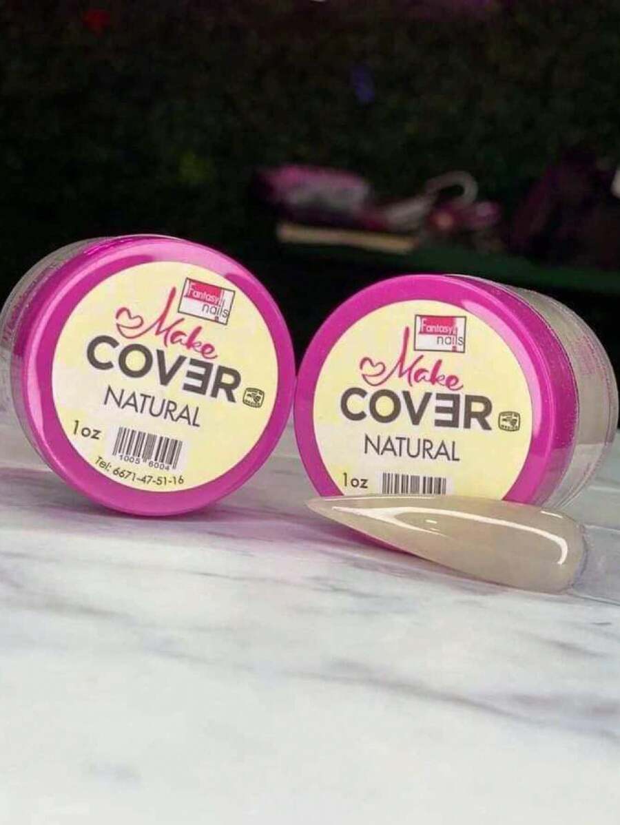 Polvo Acrilico Make Cover 1 onza Fantasy Nails para aplicación de uñas esculturales y acrílico uso profesional - Beis - Ver 1