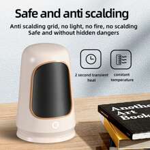 最新2024 年電空間加熱器,帶可調節恆溫器,一檔500w 和二檔1200w 室內便攜式加熱器,帶歐洲插頭,ptc 陶瓷加熱元件,供暖和風扇模式,適合臥室、辦公室和室內使用,可愛美觀的冬季必備品 - 藕粉色 - 查看 8