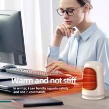 最新2024 年電空間加熱器,帶可調節恆溫器,一檔500w 和二檔1200w 室內便攜式加熱器,帶歐洲插頭,ptc 陶瓷加熱元件,供暖和風扇模式,適合臥室、辦公室和室內使用,可愛美觀的冬季必備品 - 藕粉色 - 查看 10