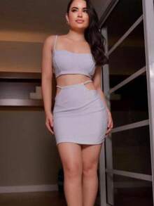 Women Two-piece Outfits - 銀色 - 查看 1