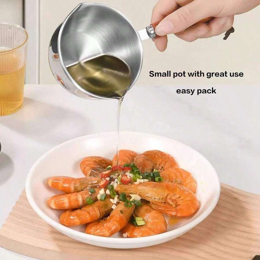 1 nồi nấu bơ bằng thép không gỉ, nồi nấu sô cô la, nồi nấu sữa mini, dụng cụ hớt bọt - Dụng cụ & Phụ kiện nhà bếp - Bạc - Xem 1