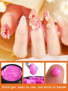 TWOING 12色套裝指甲藝術配件雕刻膠用品3d 4d模型雕刻泥塑料紫外線膠diy指甲油彩繪可拆卸3d浮雕膠 - 拼色 - 查看 4