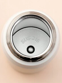 SNOOPY 1pc Minimalist Flip Lid Insulated Cup, Male/Female 316 Stainless Steel Tumbler With Tea Leaf Filter, Highly Attractive Car Cup - White - View 2