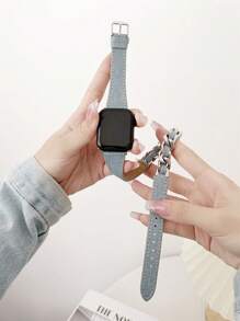 1pc Women Apple Watch Band Compatible With Apple Watch, Watch Band Replacement Apple Watch Strap Compatible With Apple Watch Band Series SE 9 8 7 6 5 4 3 2 138/40/41/42/44/45/49mm - Navy Blue - View 5