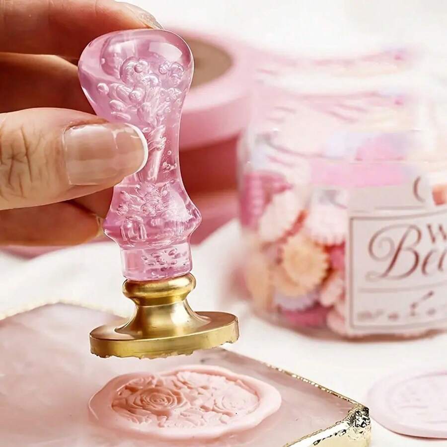 1 件，蜡封印章配件，印章配件手柄，气泡手柄，蜡封工具，火漆印章气泡印章头手柄返回学校