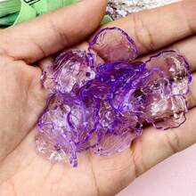 50入組透明水晶葉子珠,20.2*23.3mm,用於漢服簪子製作、服裝材料,原版