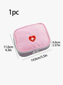 1/2 piezas Bolsas de almacenamiento de medicamentos de viaje portátiles, botiquín de primeros auxilios con forma de corazón, bolsa de prevención de pandemias para bolsa de almacenamiento de viaje, bolsa de maquillaje, bolsa de cosméticos, organizador de vacaciones, organizador de maquillaje de gran capacidad, estuche para maquillaje, para lápiz labial, cepillo, cuidado de la piel, teléfono móvil, moneda, artículos pequeños, para el hogar, regalo, vacaciones y festival de Halloween Navidad Uso multifuncional, vibraciones bohemias