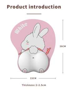 Almohadilla De Ratón Con Soporte Para Muñeca, Almohadilla Para Muñeca De Ordenador Portátil, Cojín Para Muñeca, Cojín Para Mouse Deslizante, Cojín Protector Para La Mano Y Cojín Para La Palma Grueso - lindo conejo blanco - Ver 5