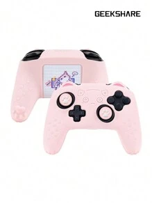 GeekShare Cat Claw Silicone Non-Slip Sleeve Protection + 1 Pair Of Thumb Grips + 1 Decal Sticker Compatible With Switch Pro Controller - Pink - View 1