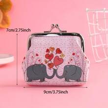 Girl's Cute Elephant Giraffe Pattern Mini Coin Wallet, Decorative Accessories Holiday Gift - Multicolor - View 9