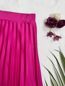 Women Skirts - 玫紅色 - 查看 3