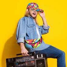 80s 90s Fanny Pack For Women Men 90s Adjustable Waist Bag Retro Casual Outfit Baseball/Bucket Hats 80s 90s For Summer Travel Party - Multicolor - View 6