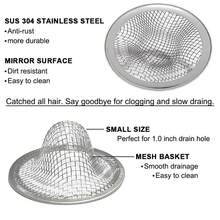 4入組(2中2小)浴室網狀水槽排水器與垃圾處理器封套,廚房水槽過濾器,防堵,不鏽鋼廚房水槽排水口,防堵和除臭 - 銀灰 - 查看 2