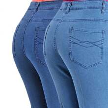 Pantalón Mezclilla Colombiano Levanta Pompas Para Mujer - Azul Marino - Ver 4