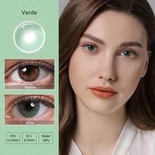 Magister 1-tone彩色隱形眼鏡14.0mm 6個月使用期限,色彩多樣,看起來自然,0.00度數,適用於任何場合 - 綠色的 - 查看 5