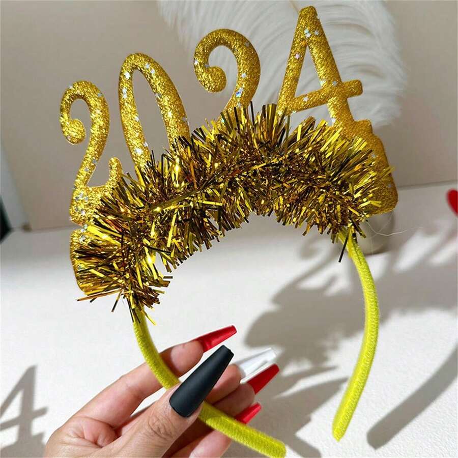 聖誕節閃爍數字花冠頭飾,用於新年除夕派對裝飾