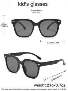 2pairs Medium-Kids' Polycarbonate Square Outdoor Fashion Sunglasses
