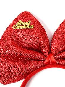 1个创意超大号7.5英寸蝴蝶发箍，独特设计，男女皆宜，红色圣诞头饰，适合派对和节日佩戴