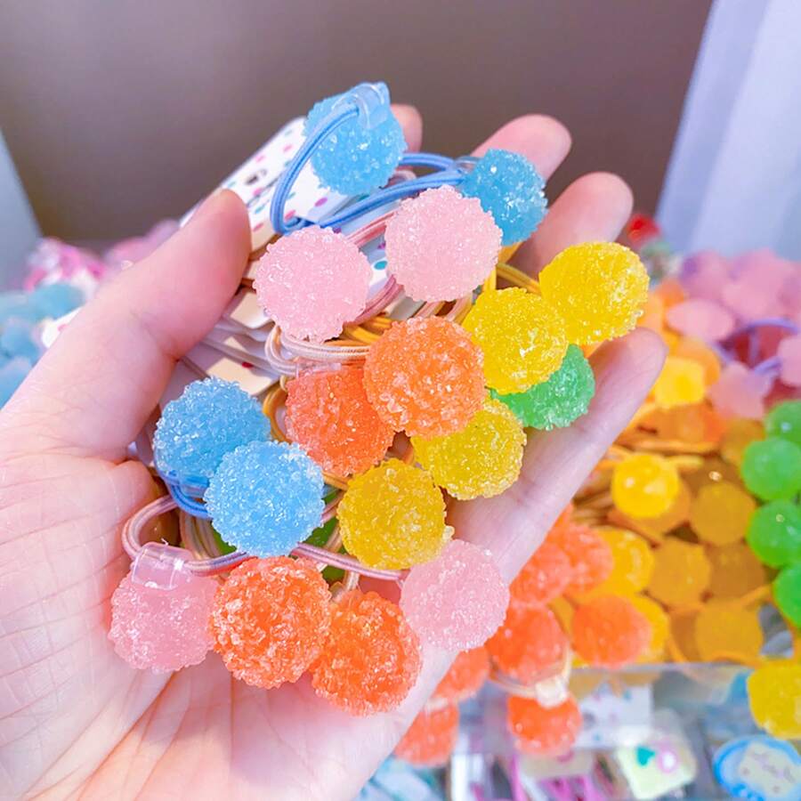 1只彩色彈性髮帶,帶有糖果星形珠子 - 彩色 - 查看 1