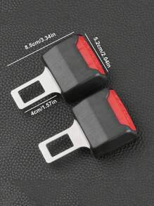 2pcs/Set Automotive Seat Belt Buckle Extender, Buckle Plug-In Seat Belt Accessories, Automobile Seat Extended And Extended Band GM, Car Seat Belt Plug In-Car Universal Extender, Car Extension Buckle - Black - View 3