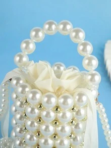 Lady Với Nguyên chất Tay Giường đôi Của Kim cương giả Retro Gấp lại Tay Vàng Của phụ nữ Bữa tối Cái túi Châu Âu và Hoa Kỳ Retro Nghiêng Cái túi Hollowed Out giác quan Cái túi Túi đám tiệc Xuyên biên giới Mới Ngọc trai Giả Sọc Bữa tối Cái túi Phong cách châu Âu Thời trang Vai Cái túi - Màu be - Xem 3