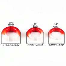 2入組6-10mm新款身體穿刺耳環珠寶,圓形白色粉紅色玻璃耳塞隧道擴張器,男女適用