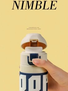 SNOOPY 1 件卡通主题保温杯，户外便携式保温水瓶，带弹出式盖子，男女通用 316 不锈钢杯，含茶滤、车载杯架，极具吸引力 - 白色 - 查看 8