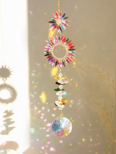 Decoración de cristal de vidrio multicolor para colgar en ventanas, adecuado para hogar/jardín/Halloween/regalos del Día de la Madre, decoración del hogar, decoración de habitación, decoración de pared