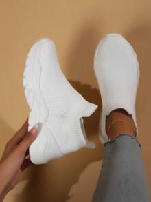 Giày thể thao thông thường cổ thấp chống trơn trượt thoải mái mùa xuân/thu cho nữ - trắng - Xem 2