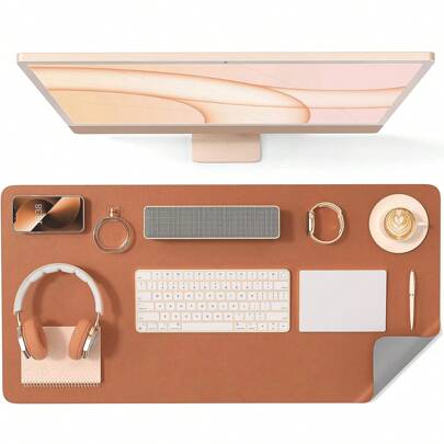 Leather PU Desk Pad Protector,Lightweight Table Mat,Mouse Pad,Office Desk Mat, Non-Slip PU Leather Desk Blotter,Larg Gaming Pad,Laptop Desk Pad,Waterproof Desk Writing Pad for Office and Home