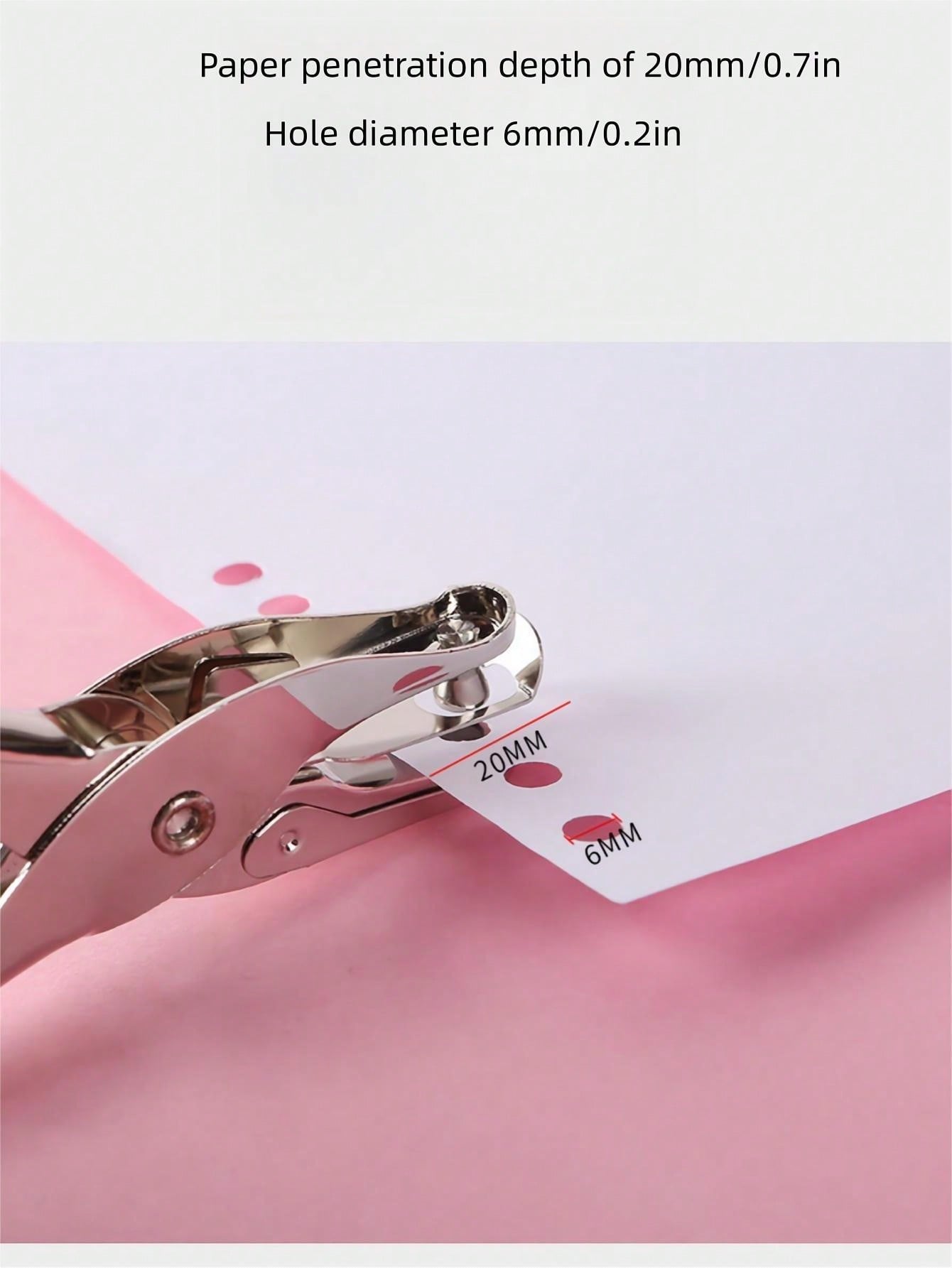 1pc 6mm Size Hole Puncher, Metal Manual Hole Punching Machine For