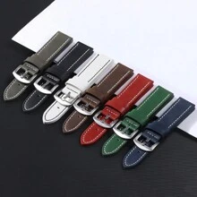 18mm 20mm 22mm 24mm時尚手錶表帶運動復古真皮手錶帶通用手腕搭配歐米茄手錶配件