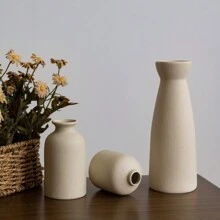 1Set/3Pcs Glazed Rustic Vase, OdernCeramic Vase For Home Decoration, Suitable For Fireplace, Table, Kitchen, Living Room Decoration Flowers, Decorations, Home Decorations, Ornaments, Home Gifts, Home Accessories, Home Furnishings, FurnishingsNordic, Style, Fashion, Simple, Vase, Dried. Flower Vase Glass Vase