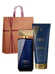 Presente Feminino Eudora : Diva Nuit: Desodorante Colônia 100ml + Loção Corporal 200ml - Azul Marinho - Visão 1