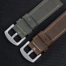 18mm 20mm 22mm 24mm時尚手錶表帶運動復古真皮手錶帶通用手腕搭配歐米茄手錶配件