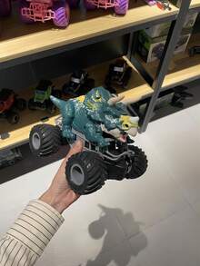 蓝色 2.4GHz 遥控恐龙汽车卡车玩具，儿童男孩遥控恐龙玩具带灯光、声音和喷雾，室内外全地形电动车玩具，适合 3 4 5 4-7 8-12 岁男孩和儿童，车架颜色随机 - 藍色 - 查看 12