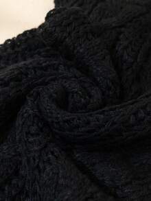 1條女式2圈扭結花紋設計保暖針織圍巾,適用於秋冬季節,戶外休閒裝飾項圈