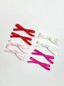 8入組女士彩色優雅蝴蝶結髮夾,適用於日常髮型搭配,髮辮和裝飾 - 彩色 - 查看 3